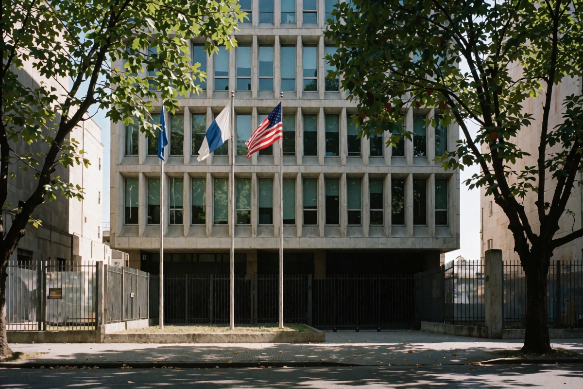 Document folder and appointment confirmation prepared for a consular visit in Buenos Aires